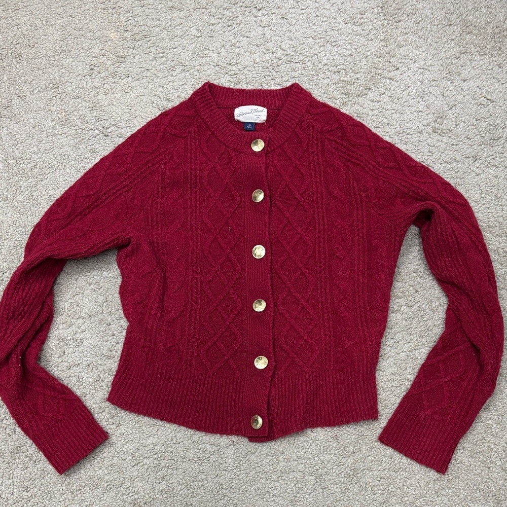 Target Universal Thread Women's Red Cable Knit Sweater Cardigan